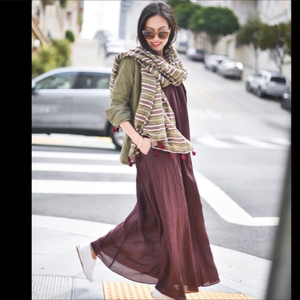 Madewell Maxi Purple Crinkle Dress
